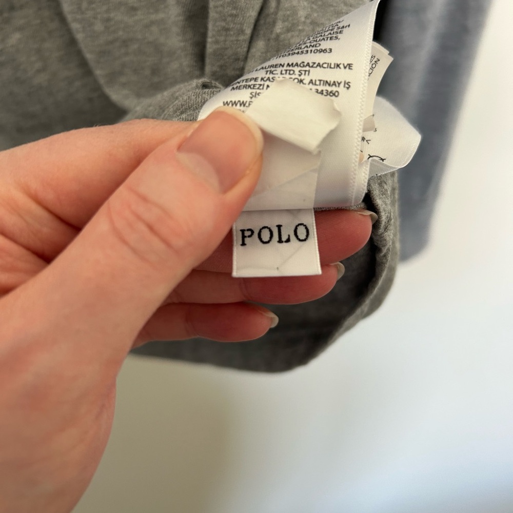 Polo Ralph Lauren‎ Gray Shirt Hoodie Size Medium 100% Cotton Lightweight - Picture 7 of 9